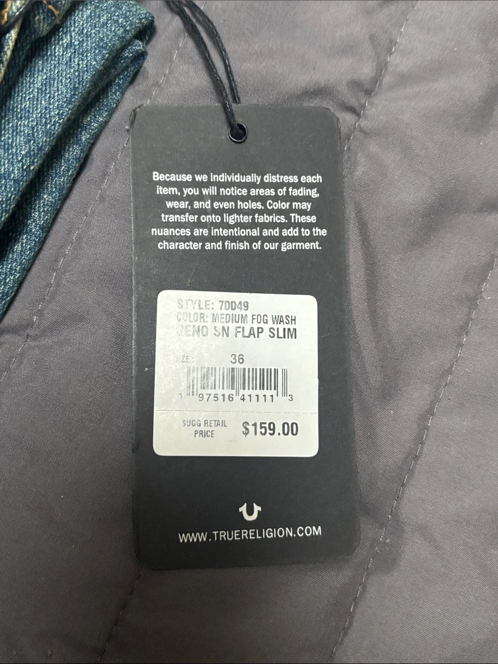True Religion Light Blue Distressed Denim Jeans (Geno)
